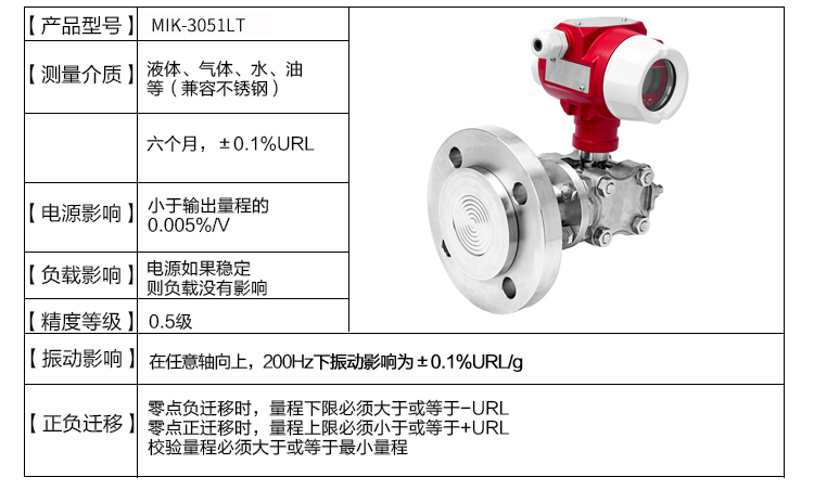 MIK-3051LTS單法蘭液位產品參數 MIK-3051LTS單法蘭液位產品參數